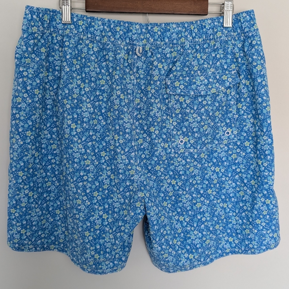Johnnie-O Men's Riptide Blue Tyndall Floral  Graphic Print Swim Trunks Size XL - Picture 7 of 12